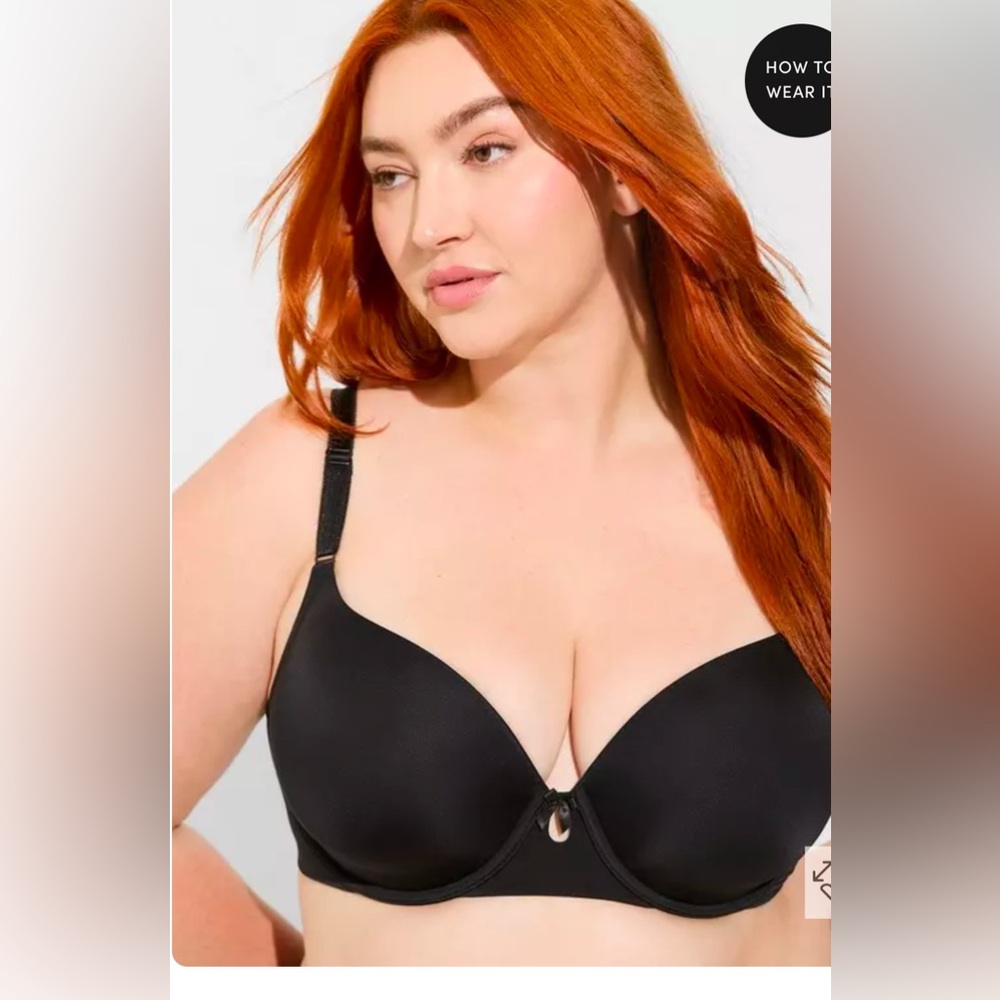 Torrid Perfect T-shirt bra in black size 38c NWT